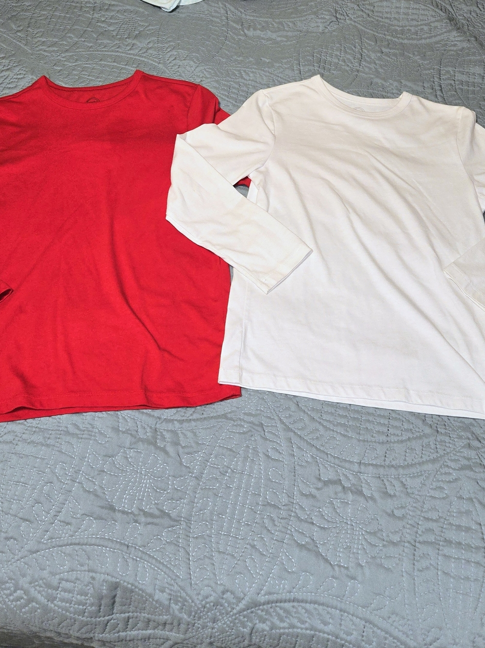 wonder nation Long-Sleeve Tees in Red & White - 2-Pack